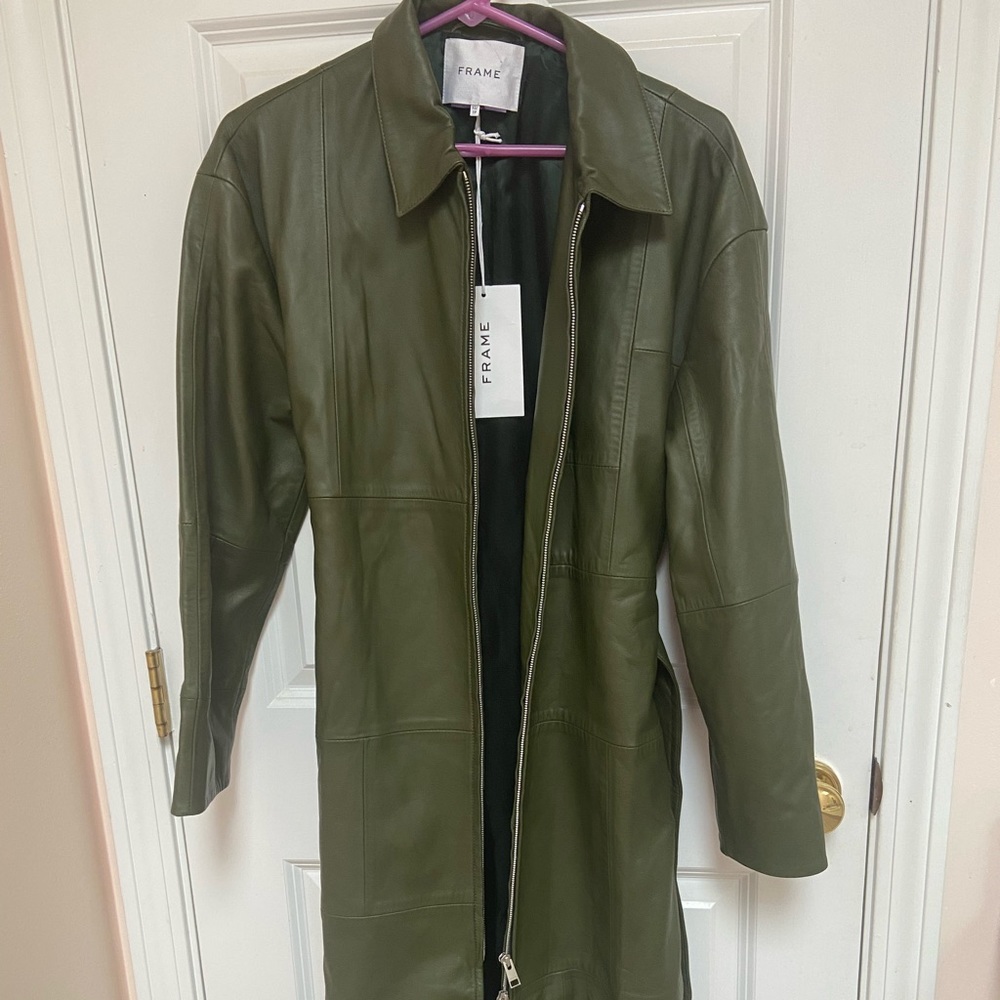 Frame lamb leather trench